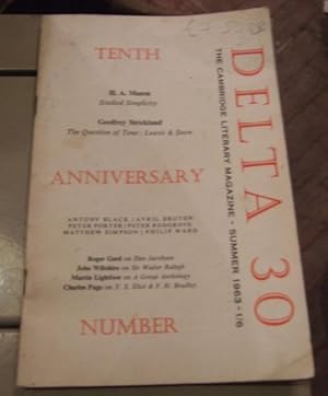 Delta 30 the Cambridge Literary Magazine Summer 1963 Tenth Anniversary Number