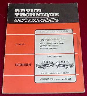 Bild des Verkufers fr Revue Technique Automobile N 295 - AUTOBIANCHI zum Verkauf von LE BOUQUINISTE