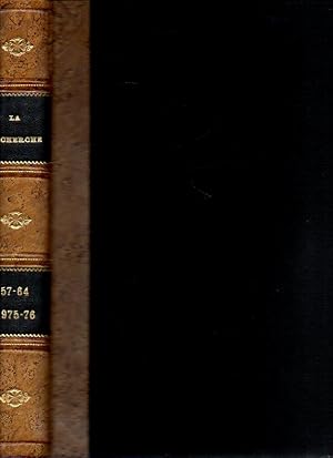 Imagen del vendedor de LA RECHERCHE. Revue Mensuelle. Nos. 57 a 64. Les macrophages. Alexander Alland: culture et comportement. L' effet tunne. Le champ magntique de la Terre. L' volution du langage humain. L' homme prhistorique et le feu. La recherche minire en France. Le pouvoir du mopt chez les chimpazs. Pierre Thuillier: Au comencement etait la machine. a la venta por angeles sancha libros