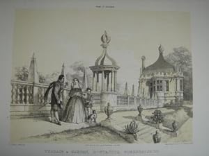 Seller image for Original Lithograph Illustration of The Terrace in Garden at Montacute, Somersetshire from the Studies of Old English Mansion's By C. J. Richardson. Published in 1841-1848. for sale by Rostron & Edwards