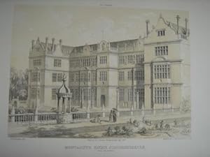 Original Lithograph Illustration of Montacute House, Somersetshire from the Studies of Old Englis...