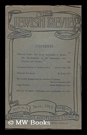 Seller image for The Jewish review: Vol IV. No. 22 for sale by MW Books