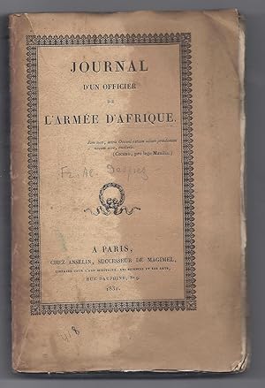 Seller image for Journal d'un Officier de l'Arme d'Afrique. Complet de sa carte. for sale by Librairie Aubry