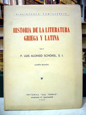 Bild des Verkufers fr Historia de la Literatura Griega y Latina. zum Verkauf von Librera Antonio Castro