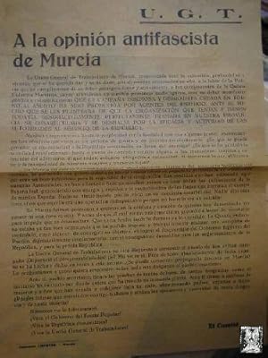 Seller image for A LA OPINION ANTIFASCISTA DE MURCIA. SIN FECHA, POSIBLEMENTE 1937 for sale by Librera Maestro Gozalbo