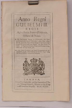 Imagen del vendedor de An Act to enforce the Act for the Increase and Incouragement of Seamen. WITH FINE WOODBLOCK ARMS ON COVER a la venta por Island Books