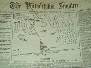 Immagine del venditore per The Philadelphia Inquirer Newspaper, Wednesday, December 25, 1861, The Filed of Battle Near Drainsville, Virginia venduto da Pensees Bookshop