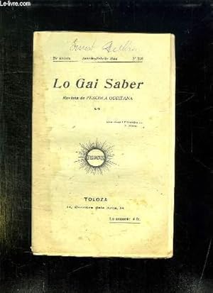 Bild des Verkufers fr LO GAI SABER N 210 JANVIER FEBRIER 1944. REVISTA DE L ESCOLA OCCITANA. zum Verkauf von Le-Livre