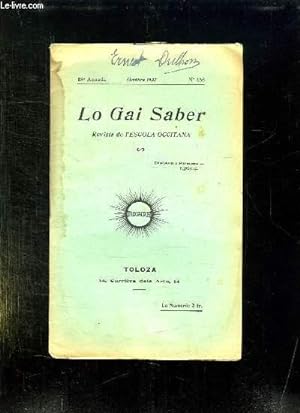 Bild des Verkufers fr LO GAI SABER N 156 OCTOBRE 1937. zum Verkauf von Le-Livre