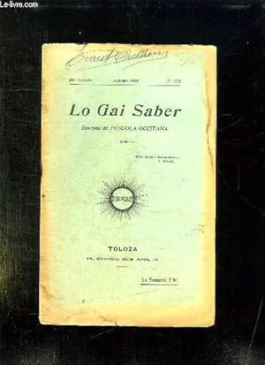 Bild des Verkufers fr LO GAI SABER N 172. FEBRIER 1939. zum Verkauf von Le-Livre