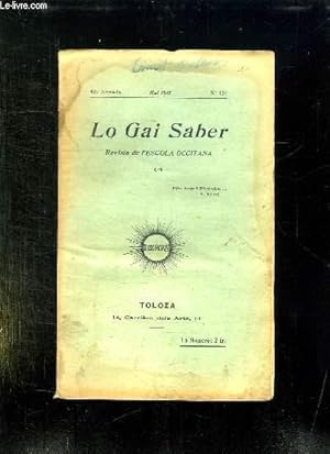 Bild des Verkufers fr LO GAI SABER N 151 MAI 1937. zum Verkauf von Le-Livre