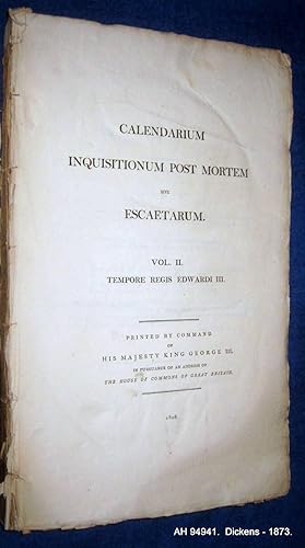 Seller image for Calendarium Inquisitionum Post Mortem sive Escaetarum. Vol. II. Tempore Regis Edwardi III for sale by Tony Hutchinson