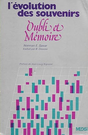 Seller image for L'volution des souvenirs : Oubli et mmoire for sale by Pare Yannick