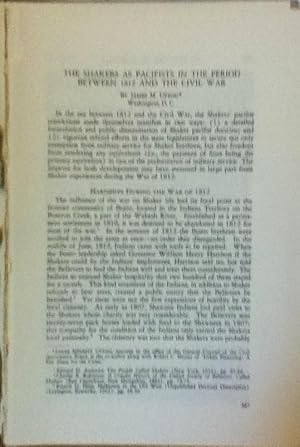 Seller image for The Shakers As Pacifists In The Period Between 1812 And The Civil War for sale by Legacy Books II