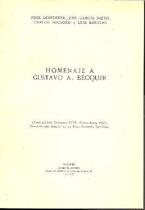 Imagen del vendedor de HOMENAJE A GUSTAVO A. BECQUER. a la venta por Librera Javier Fernndez