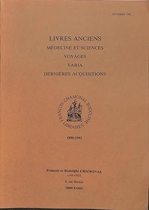 Seller image for Vente Octobre 1982, Livres Anciens, Médecine et Sciences, Voyages, Varia, Dernières Acquisitions for sale by Knuf Rare Books ILAB/LILA