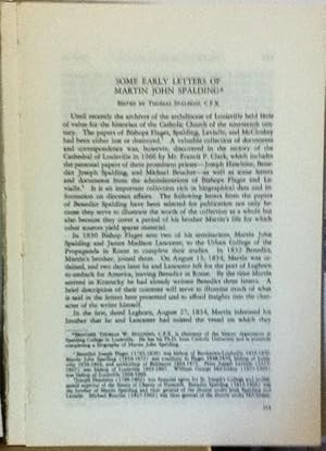 Seller image for Some Early Letters Of Martin John Spalding for sale by Legacy Books II