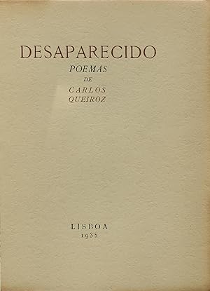 Seller image for Desaparecido, poemas. for sale by Richard C. Ramer Old and Rare Books