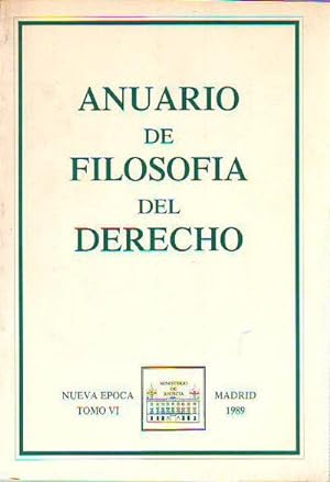 ANUARIO DE FILOSOFIA DEL DERECHO. NUEVA EPOCA TOMO VI-1989.