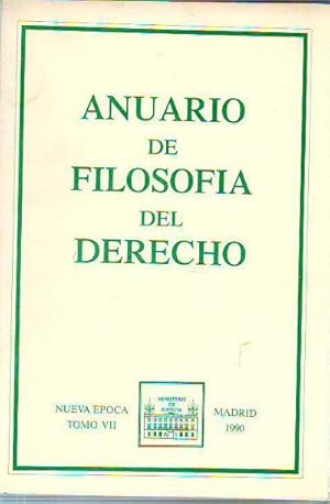 ANUARIO DE FILOSOFIA DEL DERECHO. NUEVA EPOCA TOMO VII-1990.