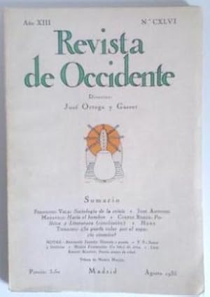 Imagen del vendedor de REVISTA DE OCCIDENTE n CXLVI. Sociologa De La Crisis; Hacia El Hombre; Poltica y Literatura (Conclusin); Se Puede Volar Por El Espacio csmico? a la venta por La Social. Galera y Libros