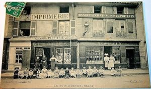 Carte Postale ancienne Le Bois d'Oingt (Rhône). O.G.H - Papeterie Sutorius et Patisserie Remilleux