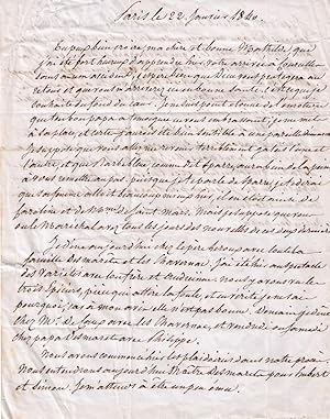 Lettre autographe de Nicolas François Sylvestre Régnier, comte de Gronau et de l'Empire adressée ...