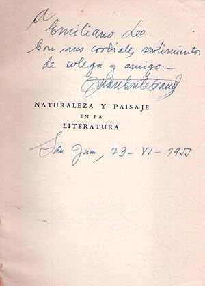 NATURALEZA Y PAISAJE EN LA LITERATURA. Introducción de Ricardo Tudela [Firmado / Signed]