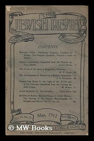 Seller image for The Jewish review: Vol III. No. 13 for sale by MW Books Ltd.