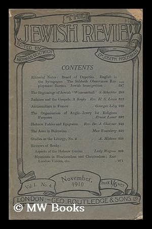 Seller image for The Jewish review: Vol I. No. 4 for sale by MW Books Ltd.