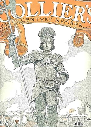 Image du vendeur pour Columbia Speaks (New Year's Eve 1900) Decorations by Howard Pyle; in: Collier's Illustrated Weekly, Volume 26. No. 15; January 12, 1901. [New Century Number]. mis en vente par Peter Keisogloff Rare Books, Inc.