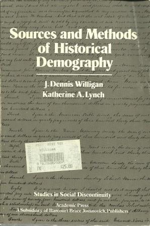 Bild des Verkufers fr Sources and Methods of Historical Demography zum Verkauf von Works on Paper