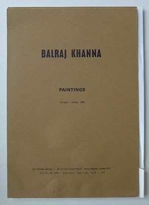 Balraj Khanna. Paintings. October Gallery, London 16 April-10 May 1980.