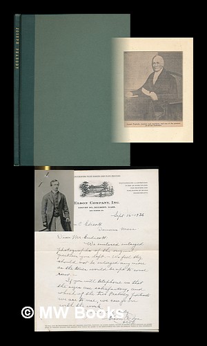 Seller image for A Small Archive of Original Manuscript Letters [Correspondence With Elson Company Plate and Photogravure Manufacturers], Photos and Newspaper Clippings for sale by MW Books Ltd.