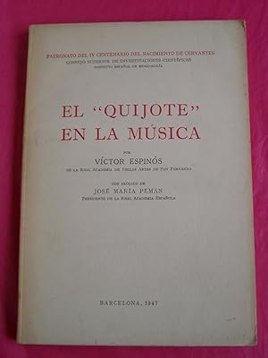 Imagen del vendedor de EL "QUIJOTE" EN LA MUSICA a la venta por LOE BOOKS