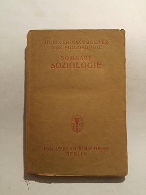 Bild des Verkufers fr Soziologie Quellenhandbcher der Philosophie Bearbeitet unter Mitwirkung von H.L. Stoltenberg, Berlin zum Verkauf von ANTIQUARIAT Franke BRUDDENBOOKS