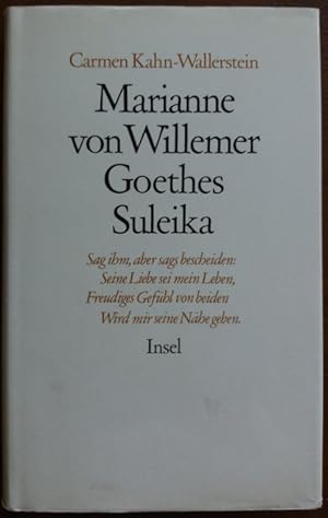 Bild des Verkufers fr Marianne von Willemer - Goethes Suleika.' zum Verkauf von buch-radel