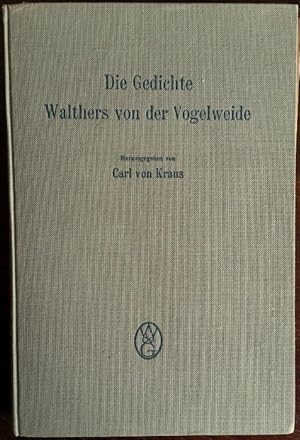 Bild des Verkufers fr Die Gedichte Walthers von der Vogelweide. zum Verkauf von buch-radel