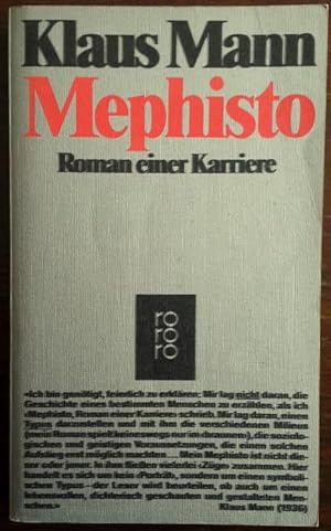 Bild des Verkufers fr Mephisto. Roman einer Karriere. zum Verkauf von buch-radel