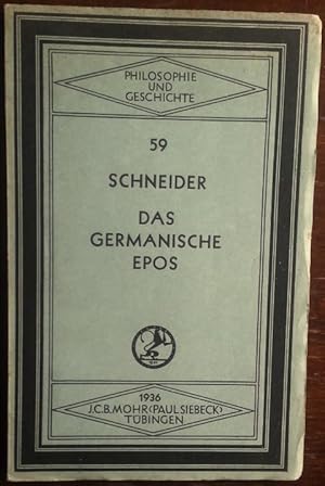 Bild des Verkufers fr Das germanische Epos. zum Verkauf von buch-radel