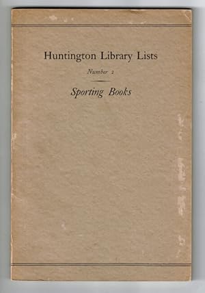 Sporting books in the Huntington Library