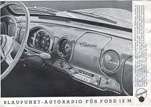 Bild des Verkufers fr Blaupunkt-Autoradio fr Ford 12 M. Informationsblatt. zum Verkauf von Paderbuch e.Kfm. Inh. Ralf R. Eichmann