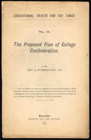 Seller image for The proposed plan of college Confederation for sale by Antiquarius Booksellers