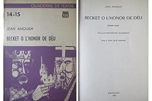 Seller image for Becket o l'honor de Du. Prleg de Joan Llus Marfany. Traducci de Bonaventura Vallespinosa. for sale by Hesperia Libros