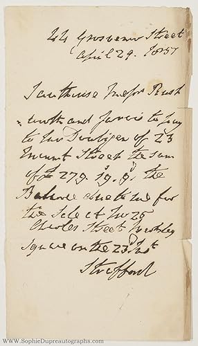 Autograph Note Signed (Sir John Byng, 1772-1860, 1st Baron, 1835, 1st Earl 1847, Field Marshal)