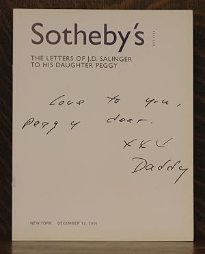 Imagen del vendedor de SOTHEBY'S, THE LETTERS OF J. D. SALINGER TO HIS DAUGHTER PEGGY, NEW YORK, DECEMBER 12, 2001 a la venta por Andre Strong Bookseller