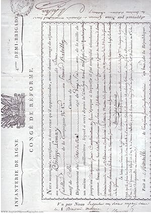 Discharge Certificate Signed by both, in French with translation, (Louis Vincent Joseph Le Blond ...