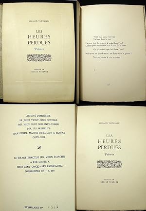 Seller image for Les Heures Perdues Poemes for sale by Certain Books, ABAA