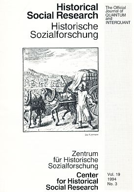 Imagen del vendedor de Historische Sozialforschung. Historical Social Research. Vol. 19; 1994. No. 3. a la venta por Fundus-Online GbR Borkert Schwarz Zerfa