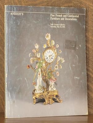 FINE FRENCH AND CONTINENTAL FURNITURE AND DECORATIONS - SOTHEBY'S NEW YORK MAY 16 1981. SALE # LN...